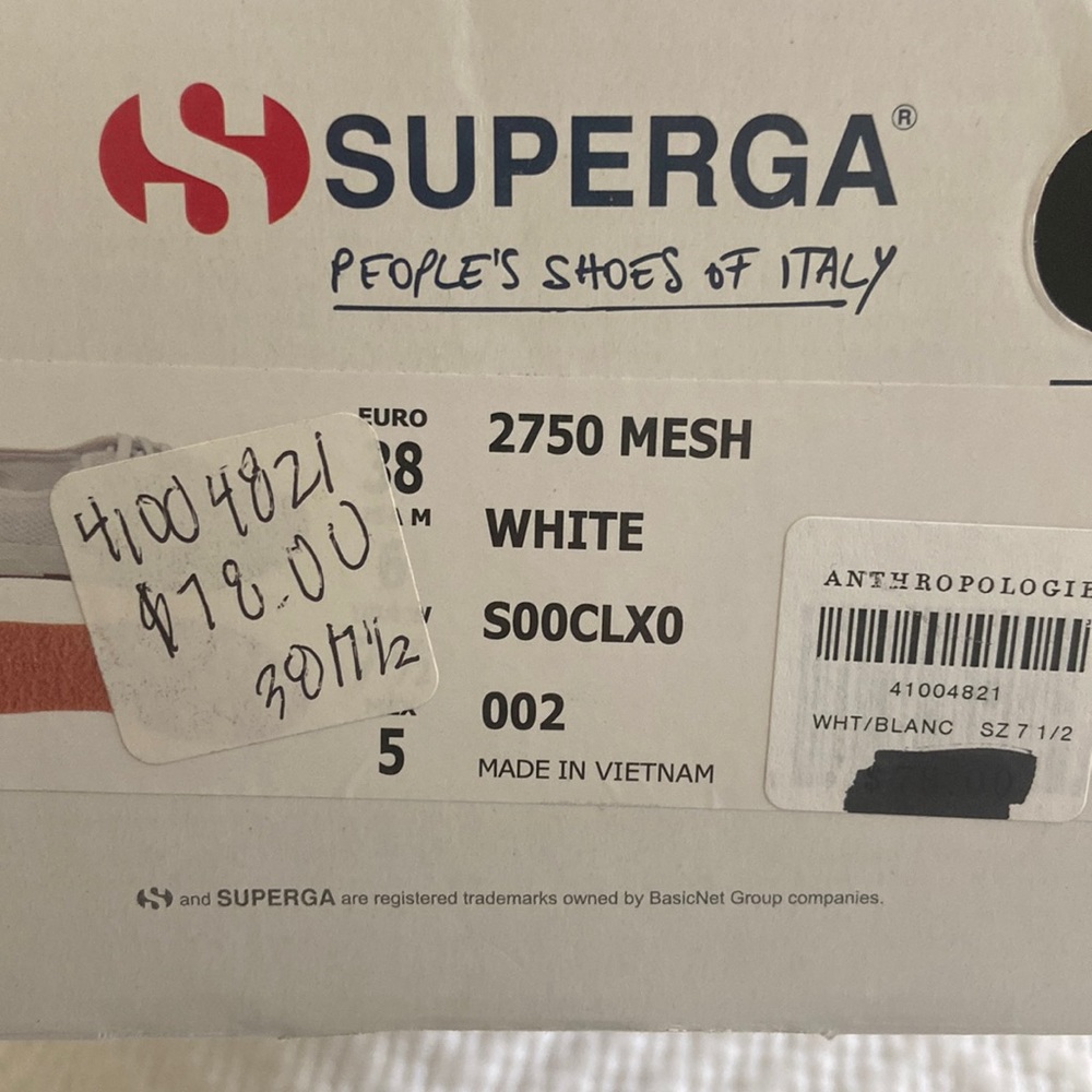 Brand-new white mesh Superga sneaker